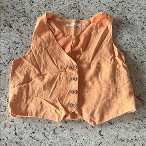 Mustard Seed Light Orange Button Up Vest